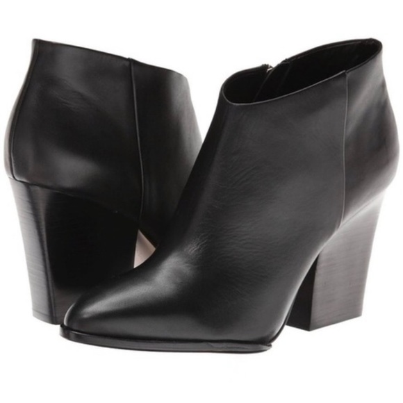 Calvin Klein Shoes - Calvin Klein Zabrina Black Leather Ankle Boots 9